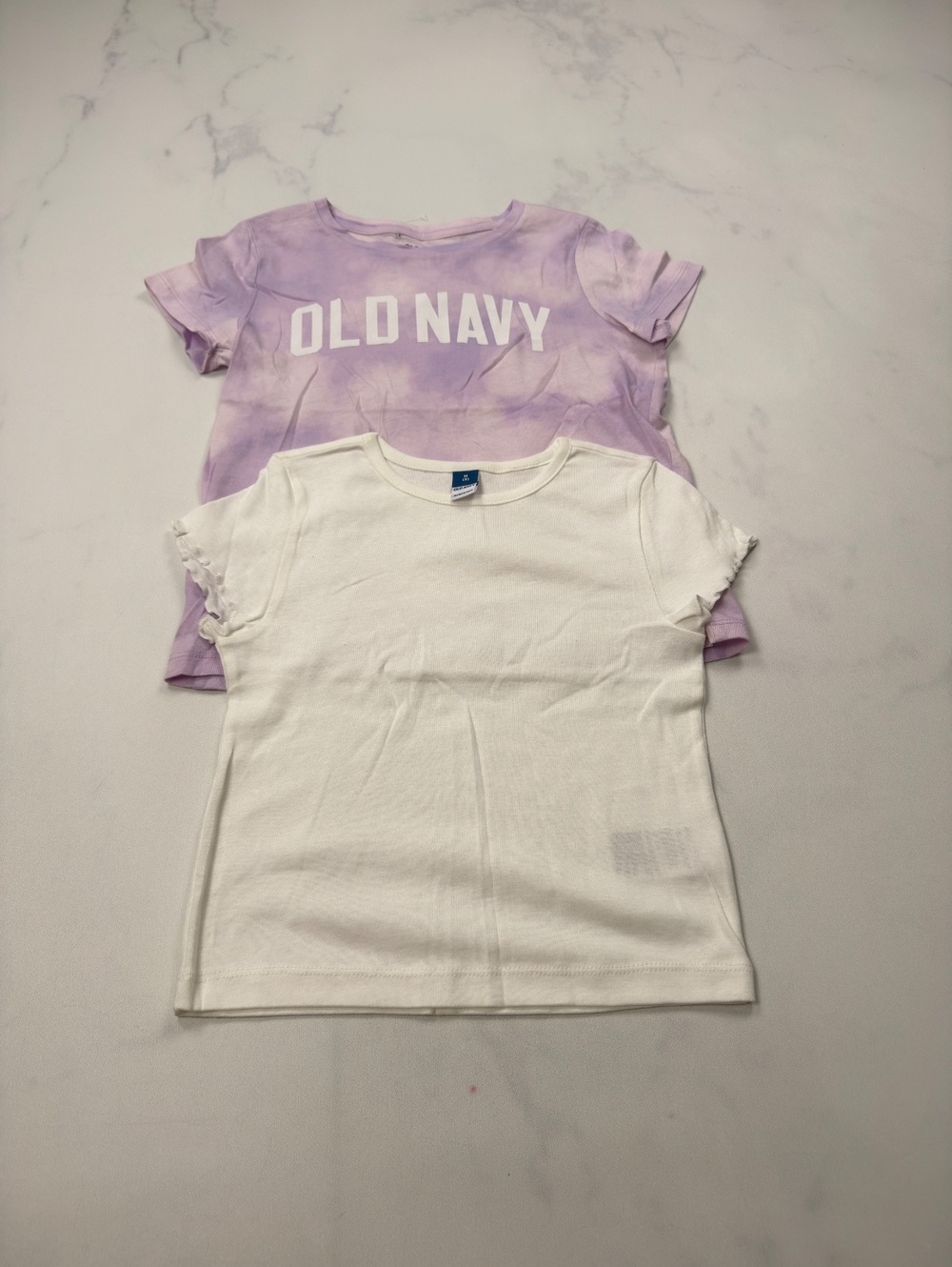 Old Navy T Shirt Lilac White Bundle of 2 - Girls M (8)